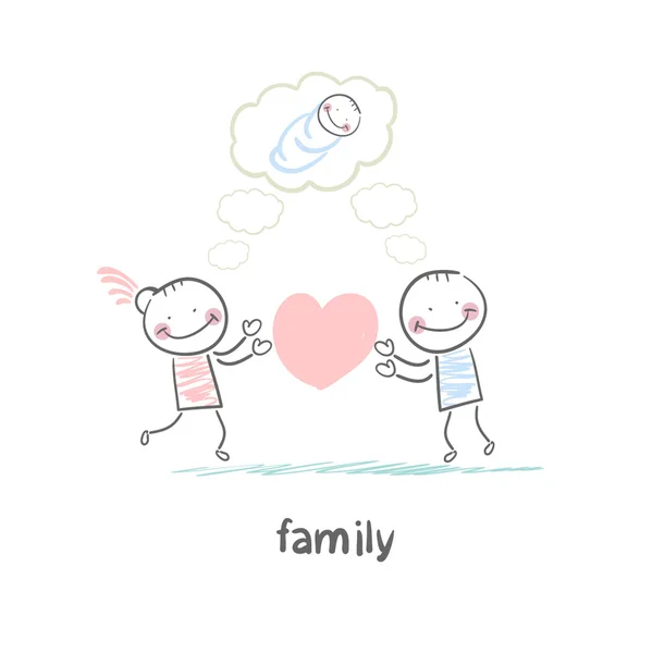 Familia joven — Vector de stock