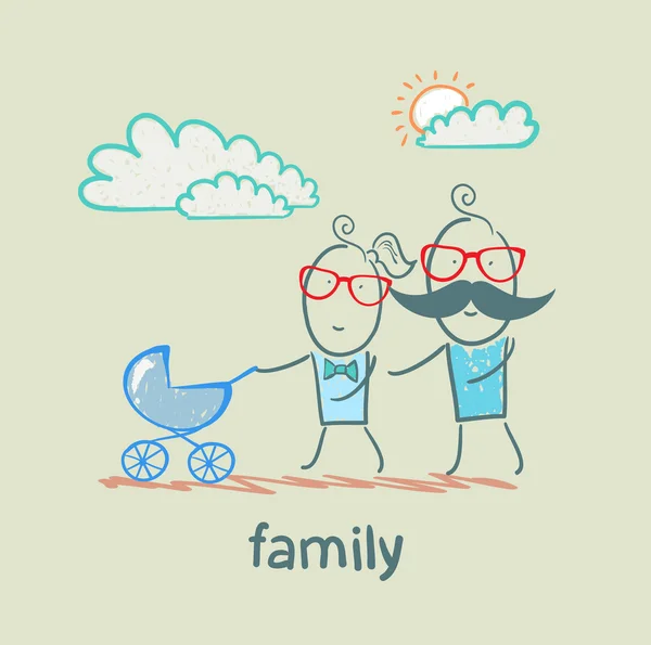 Familia feliz — Vector de stock