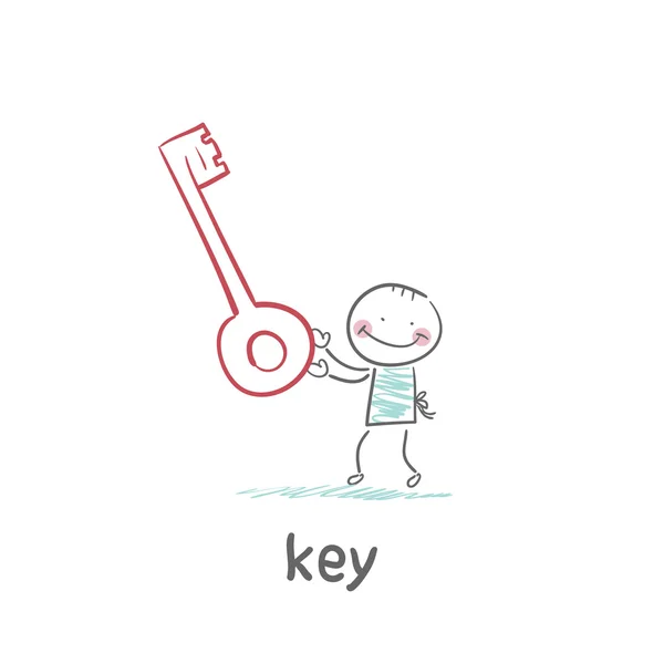 Chłopiec z kluczem — Wektor stockowy