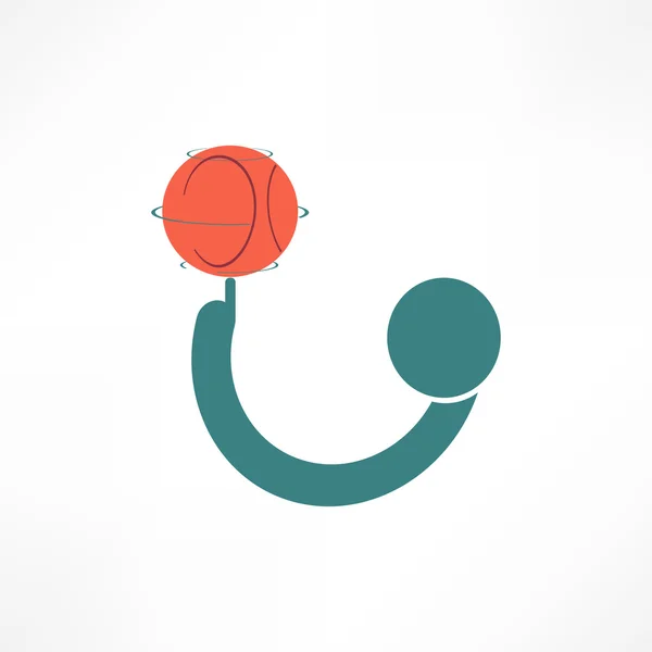 Icona giocatore di basket — Vettoriale Stock
