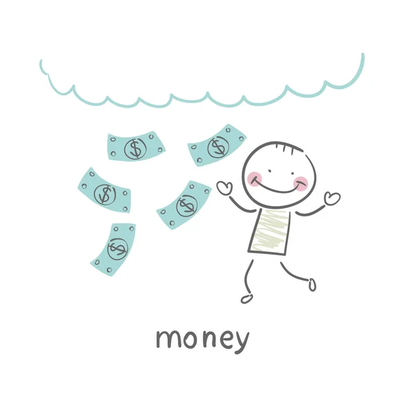 Homme d'affaires et argent — Image vectorielle
