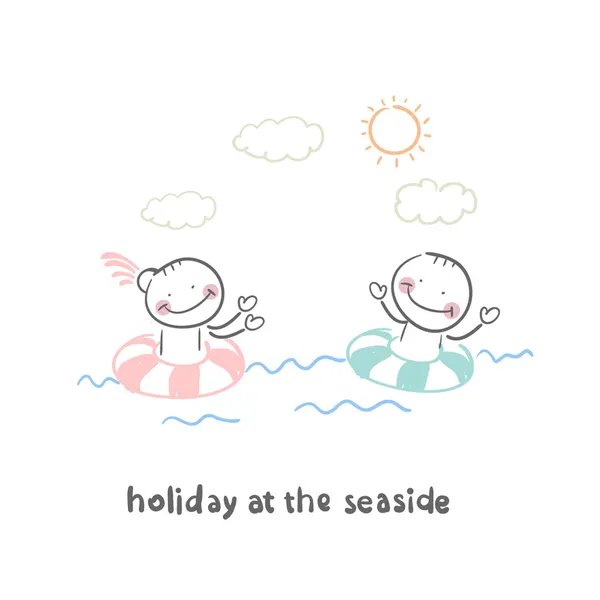 Weekend at the seaside — Stock Vector