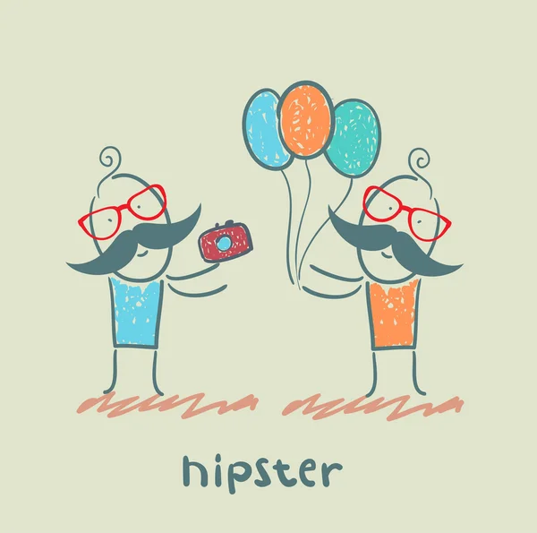 Two Hipster — Stock Vector