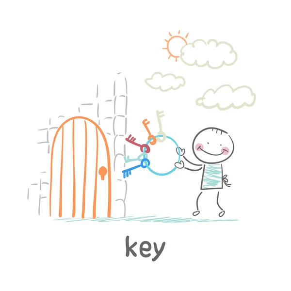 Boy with key — Stock Vector