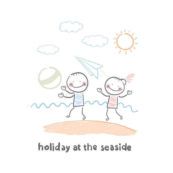 Weekend at the seaside — Stock Vector