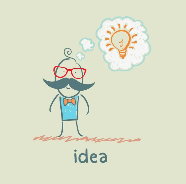 Muž a nápad人とアイデア — Stockový vektor