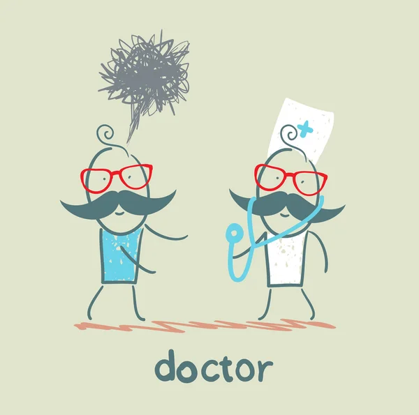 Médico y paciente — Vector de stock