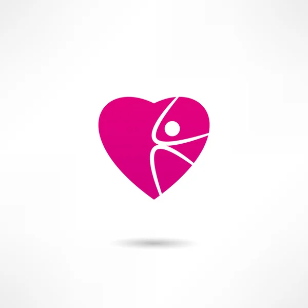 Sportos szív ikon — Stock Vector