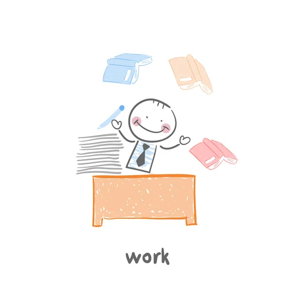 Man and Work — Stock Vector