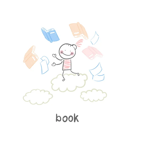 Hombre y libro — Vector de stock