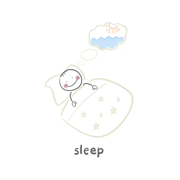 Rêver au lit — Image vectorielle