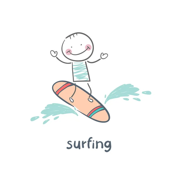 Surfista, surf — Vettoriale Stock