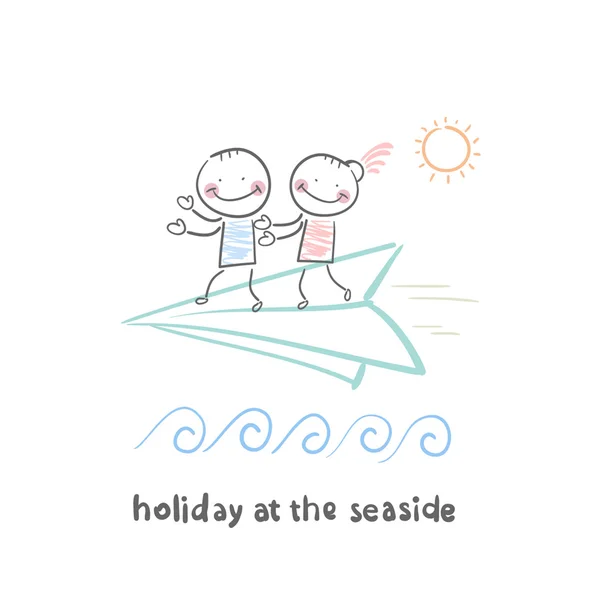 Weekend at the seaside — Stock Vector