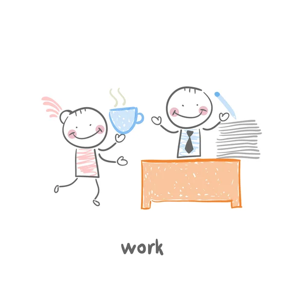 L'homme et le travail — Image vectorielle