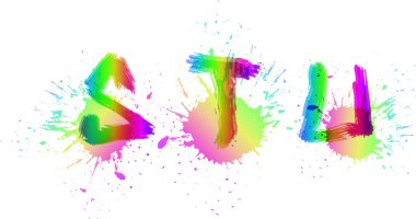 Grunge alfabe. grafiti harf s, t, u