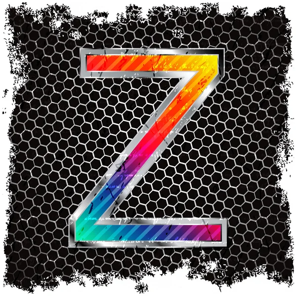 Grunge background and metal letter Z — Stock Vector