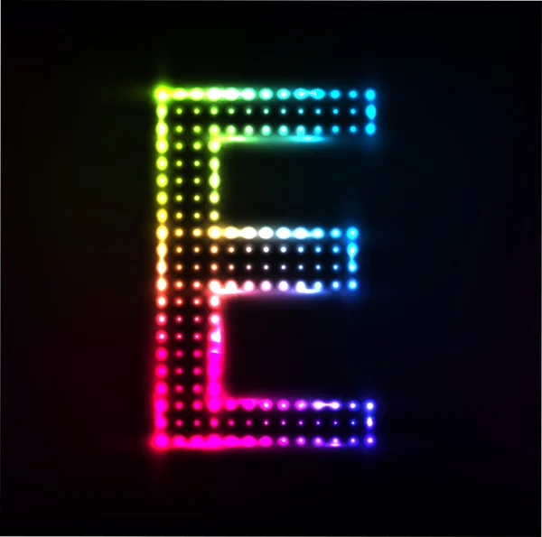 Alphabet disco. Lettre E — Image vectorielle