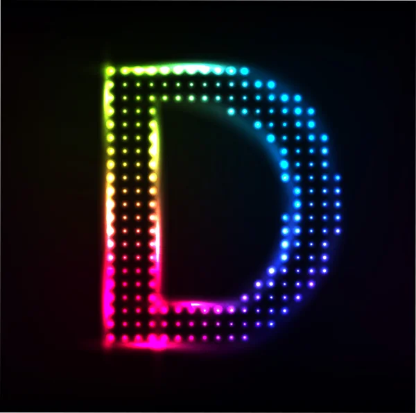 Disco alphabet. Letter D — Stock Vector