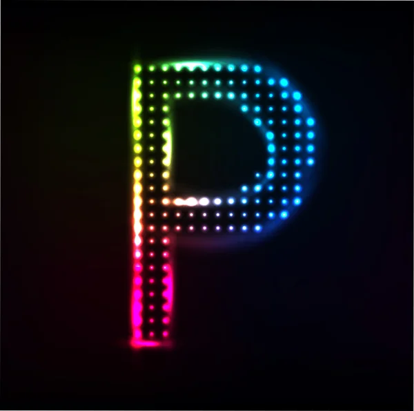 Alphabet disco. Lettre P — Image vectorielle