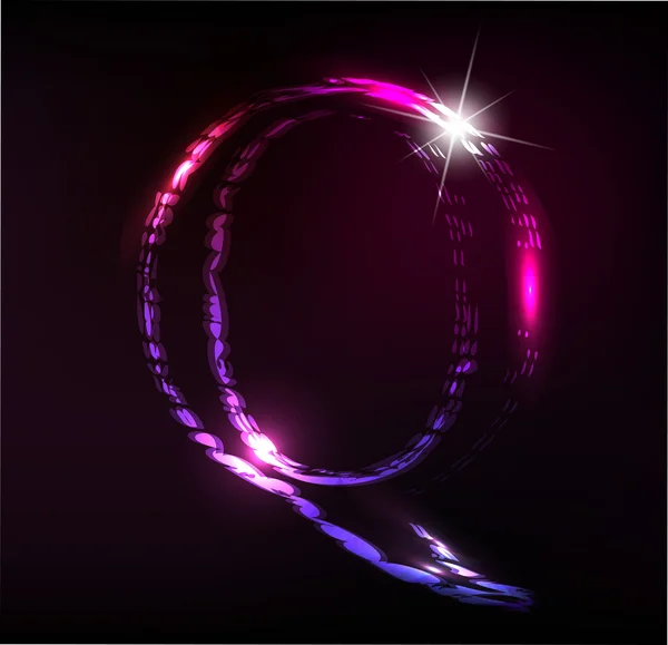 Neon letter Q — Stock Vector