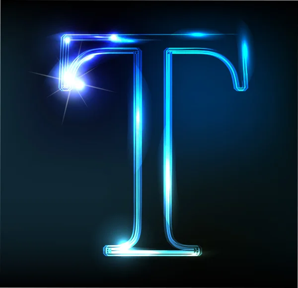 Shiny letter T — Stock Vector