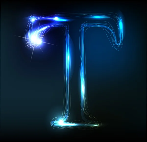 Shiny letter T — Stock Vector