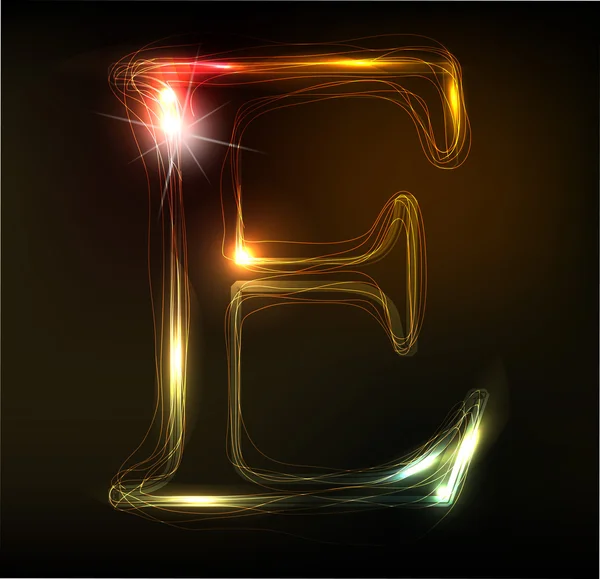 Блестящая буква E — стоковый вектор
