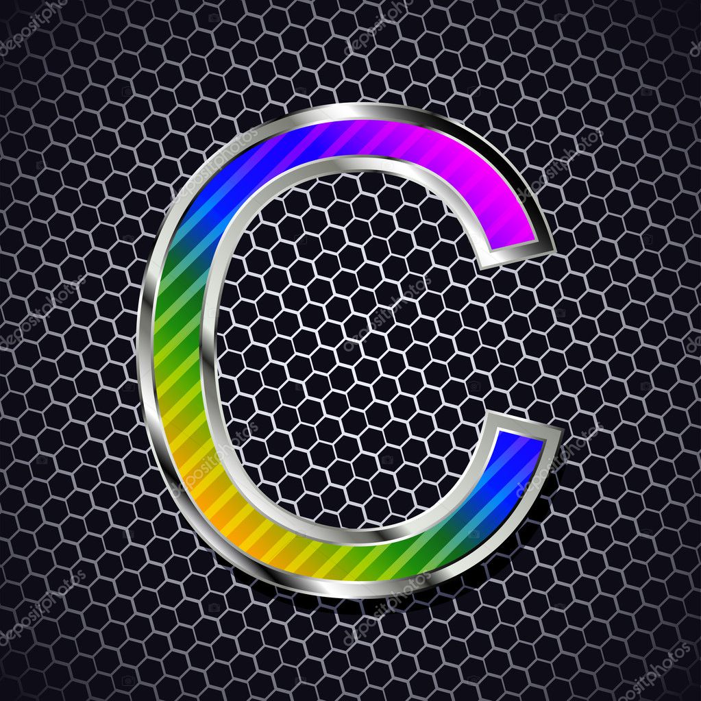 Metallic font on a metal grid. Letter C Stock Vector Image by ©file404 ...