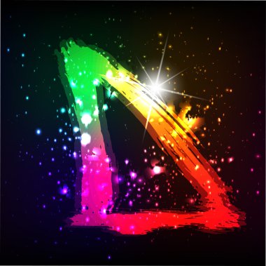 alan arka plan üzerinde parlayan parlak grafiti harf. harf d