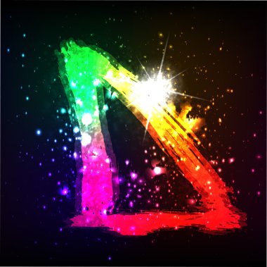 alan arka plan üzerinde parlayan parlak grafiti harf. harf d