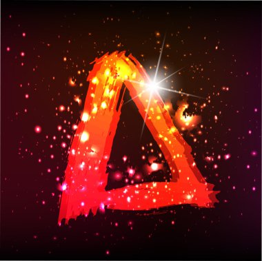 koyu arka plan üzerinde kırmızı neon harf