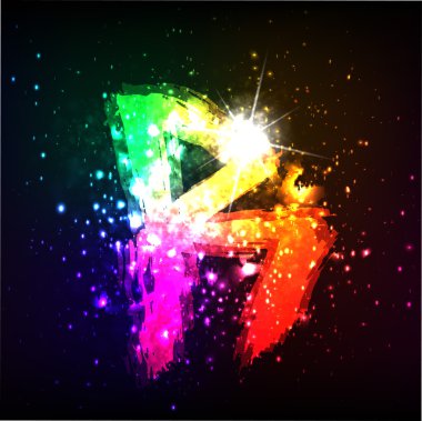 alan arka plan üzerinde parlayan parlak grafiti harf. harf r