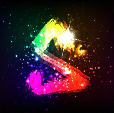 alan arka plan üzerinde parlayan parlak grafiti harf. s harfi