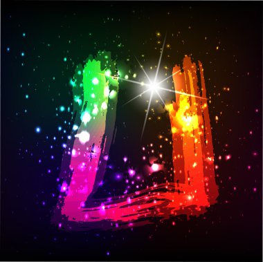 vektör alfabe. Neon harf u