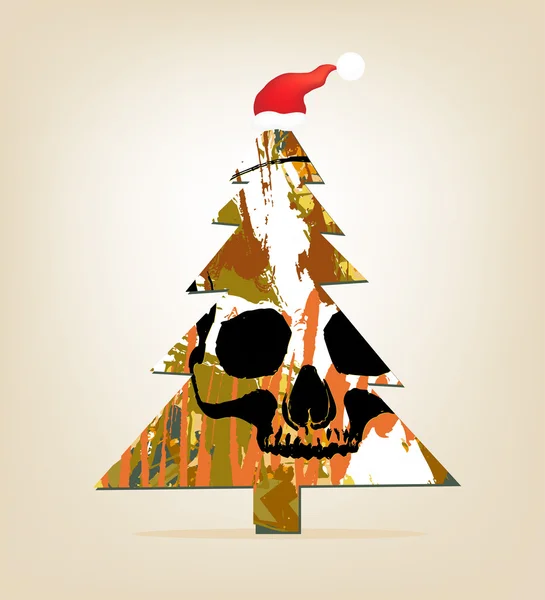 Árbol de Navidad con gorra . — Vector de stock