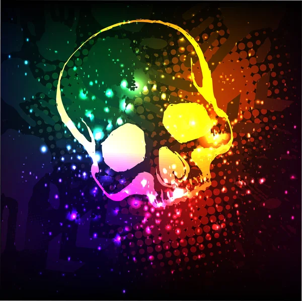 Vector grunge skull poster — Stock Vector