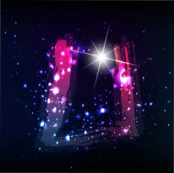 Starscape. Neon alfabet u — Stockvector