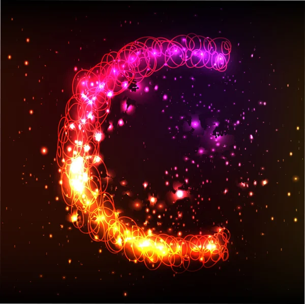 Neon Light Alphabets. Letter C — Wektor stockowy