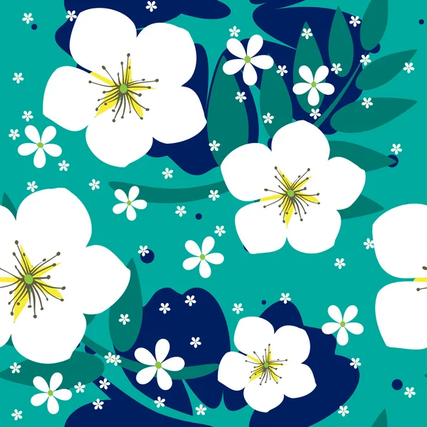 Floral naadloze achtergrond — Stockvector