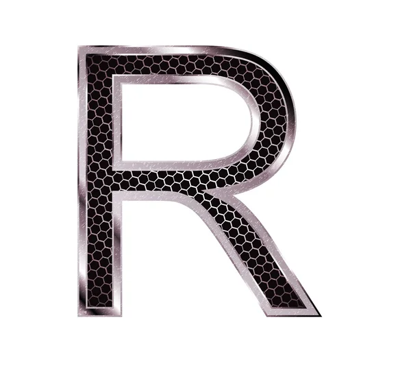 Fonte métallique. Lettre R — Image vectorielle