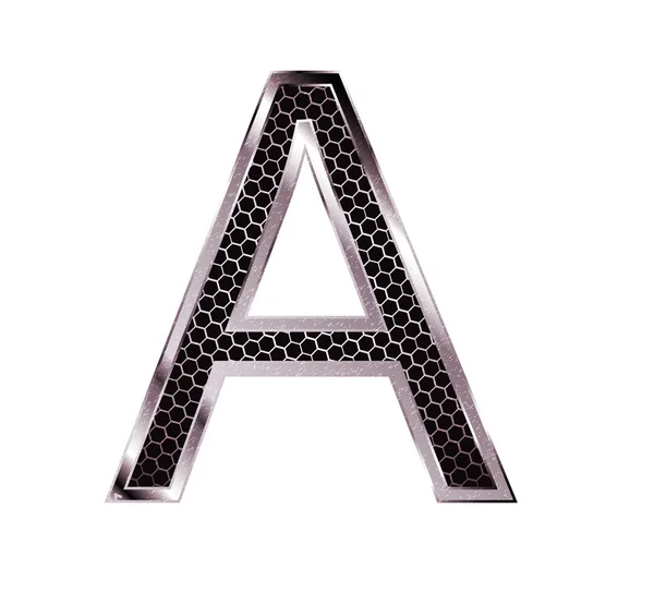 Metallic font . Letter A — Stock Vector