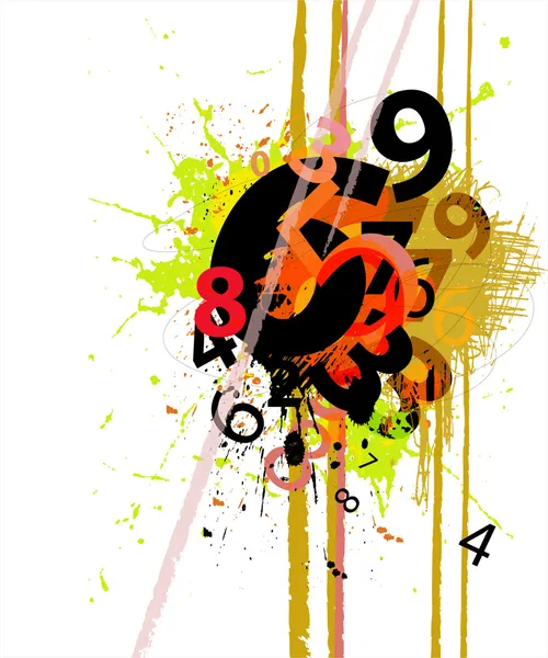 Fundal abstract colorat cu numere — Vector de stoc