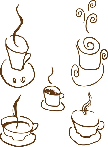 Símbolos de café e chá — Vetor de Stock