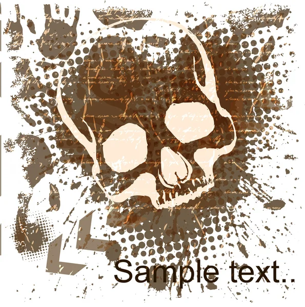 Skull grunge background — Stock Vector