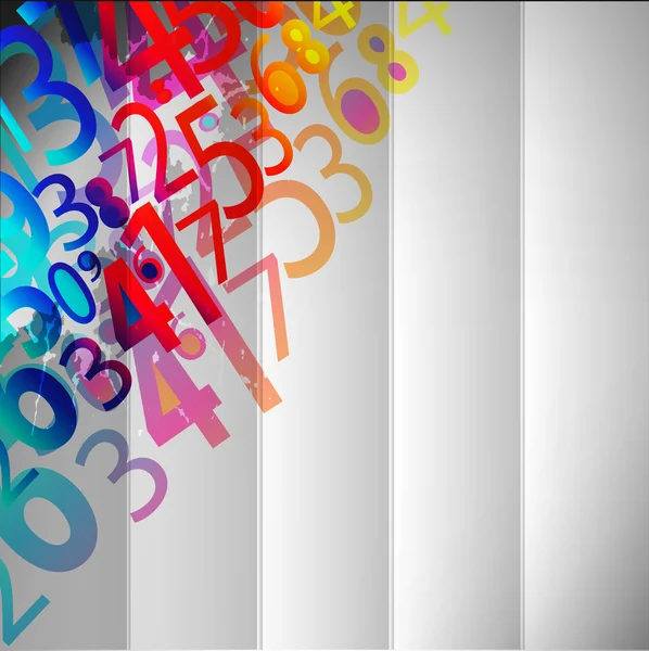 Abstract Colorful Background with numbers — Stock Vector