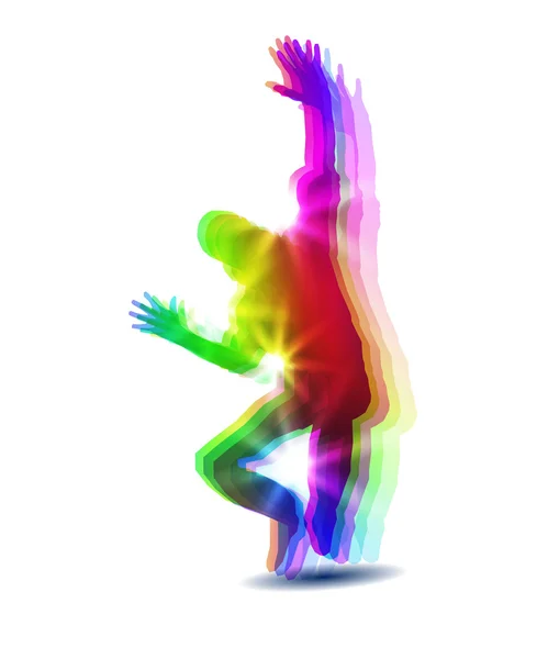 Dancing boy silhouette — Stock Vector