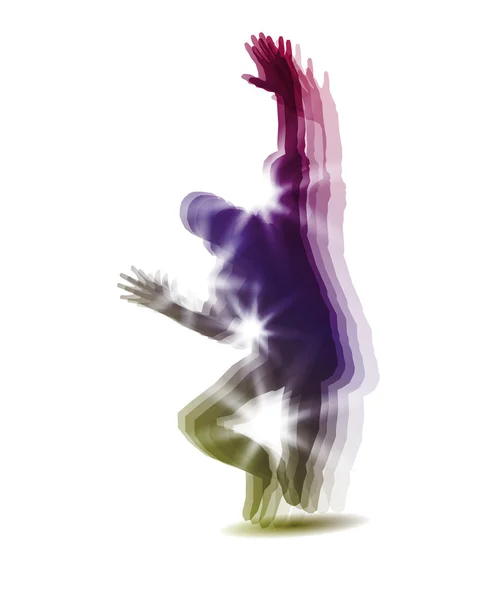 Dansende jongen silhouet — Stockvector
