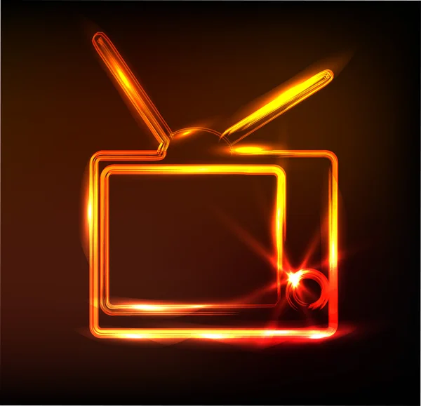 Fiery tv sign, vector — Stock Vector