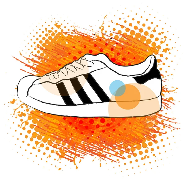 Background with sneakers — Stock Vector