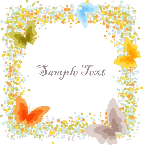 Festive background of confetti with butterflies — Stock Vector